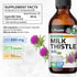 Organic Milk Thistle Liquid Extract 4 fl. Oz. - Silymarin Tincture for Liver Detox Drops, Liver Supplement
