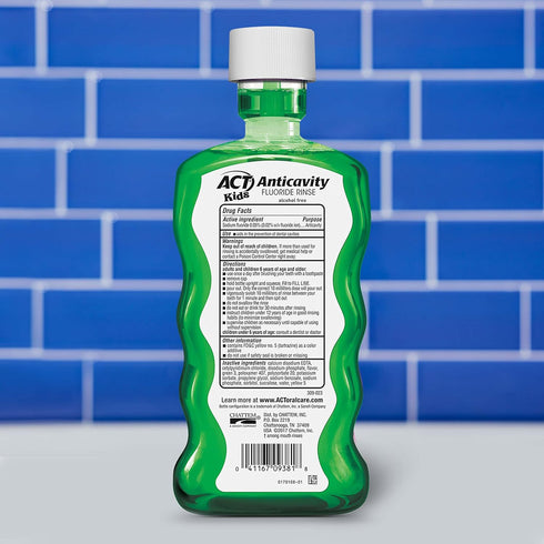 ACT Kids Anticavity Fluoride Rinse, Wild Watermelon, 16.9 fl. oz., Alcohol Free, Accurate Dosing Cup