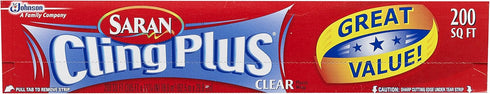 Saran Cling Plus Plastic Wrap, 200 Sq Ft, 1 Count