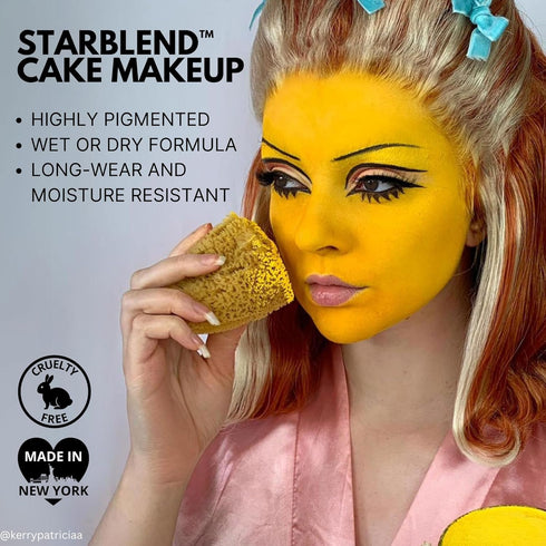 Mehron Makeup StarBlend Cake Makeup, Wet/Dry Pressed Powder, Orange Face Paint, 2 oz
