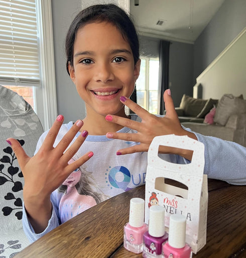 MISS NELLA SWEET LITTLE PACK Nail Polish Set, Easy Peel Off Water-Based Formula, 3 Colors for Kids