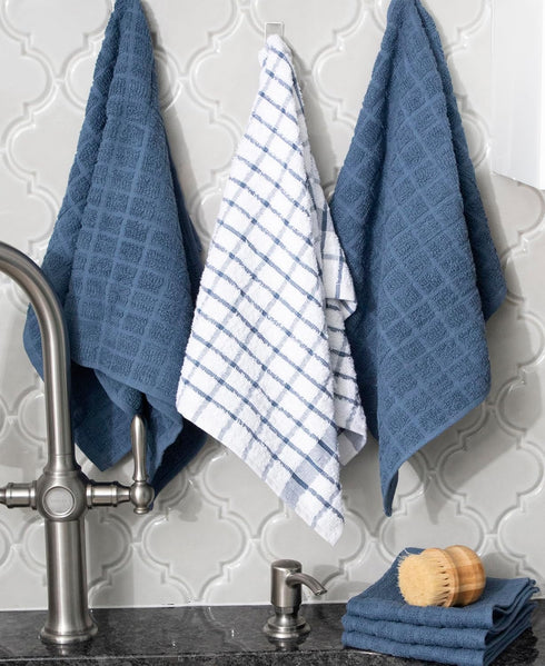 Set: 100% 12-Pack, Ritz Premium Kitchen Towel and Dish Cloth Value Highly Absorbent, Super Soft, Long-Lasting, Cotton