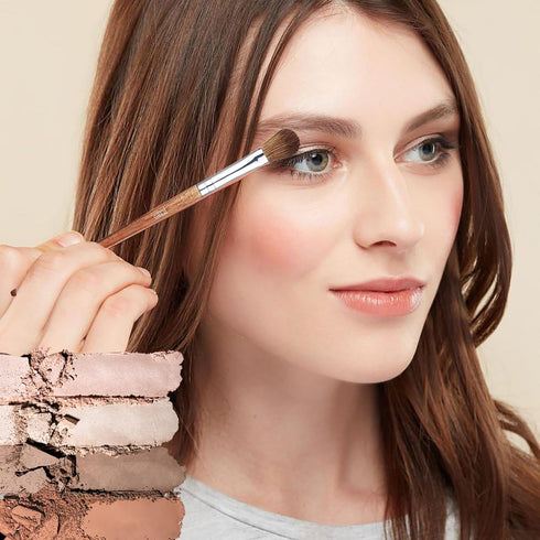 BUTIYO 6 Pcs Eye Makeup Brushes Set, Nature Horse Hair Concealers, Eye Shadows, Blush Blending Makeup Brushes (FB-006)