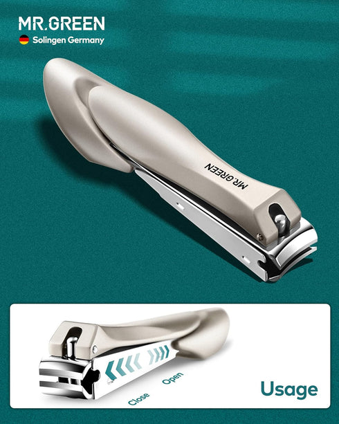 Nail Clippers with Catcher, Professional Stainless Steel Fingernail and Toenail Clipper Set