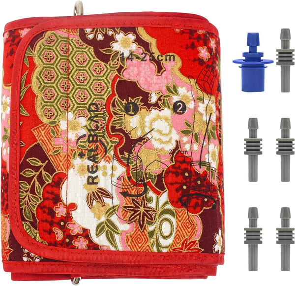 Small Blood Pressure Cuff 5.9''-9.5'' for Arm Circumference, Replacement BP Cuff with 6 Connectors - Red Classical