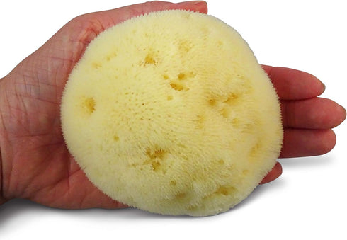 Premium Natural FINA Silk Sponges - 2pc, 4"-4.5" Luxury Soft Sea Sponge for Makeup, Facial Cleansing & Bathing