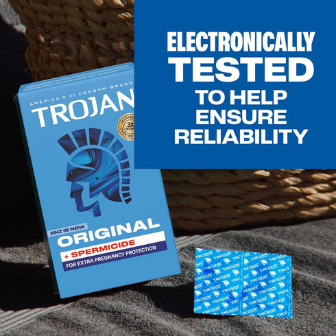 Pack, 36 Count TROJAN ENZ Spermicidal Lubricated Condoms, Value