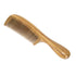 Natural Green Sandalwood Comb - Anti Static Wooden Hair Comb with Thickening Round Handle