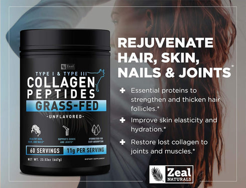 Pure Collagen Peptides Powder, 60 Servings