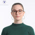 VisionGlobal Blue Light Blocking Glasses for Women/Men, Anti Eyestrain, Stylish Square Frame, Anti Glare (+2.50