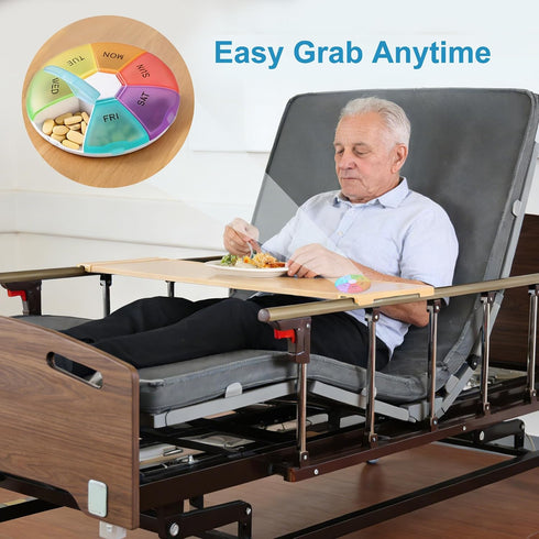 OxtraCare 7-Day Weekly Pill Organizer, Pill Box with Large Compartments, Medical Bedside & Homecare Medication