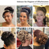 Rose Bud Chignon Hairpiece, Curly Bun Extensions Scrunchie Updo for Women (Natural Blonde)