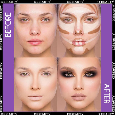 CCbeauty 2-IN-1 Matte Contour Stick Makeup - Cream Dual Highlighter Bronzer Stick for Face Shaping