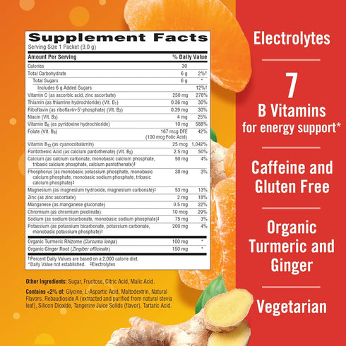 Emergen-C Citrus-Ginger Fizzy Drink Mix, Immune Support with Turmeric and Ginger, 18 Count, High Potency Vitamin C