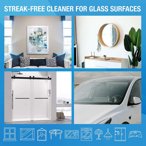 MiracleWipes for Glass – Disposable, Streak-Free Cleaning Wipes for Mirrors, Windows, Kitchen, Home, Auto, 30 Count