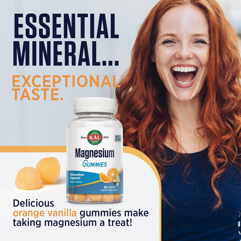 KAL Magnesium Citrate Gummies - 330mg Magnesium Supplement for Relaxation, 60 Gummies, Orange Vanilla Flavor