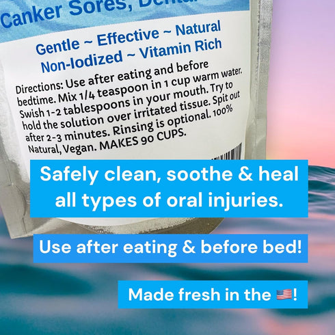 Urban ReLeaf Oral Wound Cleansing Salt, 6 oz Bag Makes 90 Cups of Healing Solution, 100% Natural