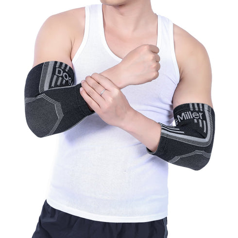 Doc Miller Elbow Compression Sleeve for Tendonitis – 1 Pair Medical Support Arm Brace for Tennis Injuries