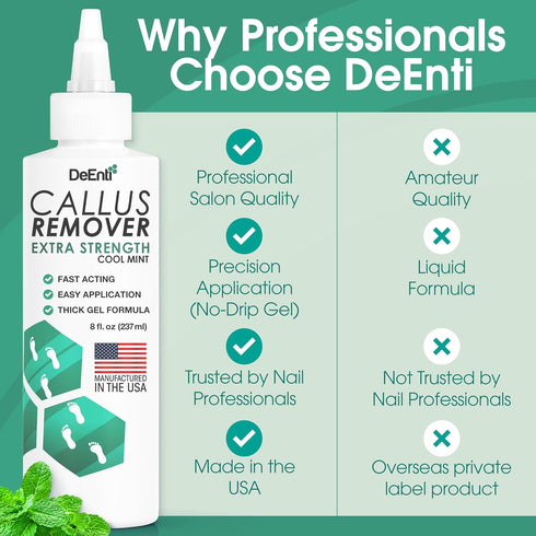 Pack, 4 DeEnti Callus Maintenance Bundle Includes Mint Scented Callus Remover, Metal Foot Rasp, Foot File, and Pairs