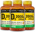 MASON NATURAL Vitamin D3 2,000 IU Ultra Strength, Supports Bone Density & Immune Health, 60 Softgels, 3 Pack
