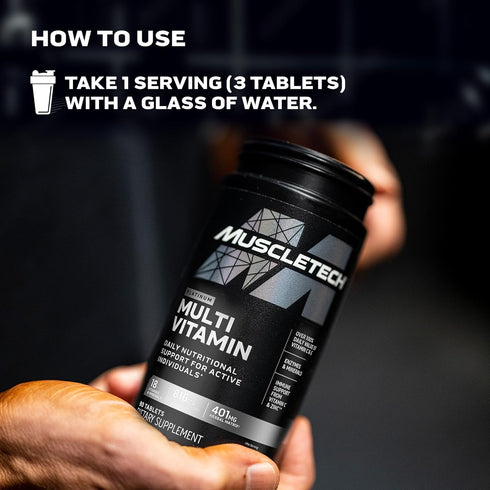 MuscleTech Platinum Multivitamins for Men & Women - Daily Workout Supplement for Immune Support, 90 Capsules