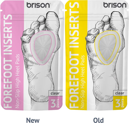 Brison Metatarsal Pads - 3 Pairs Ball of Foot Cushion Inserts for Women Men High Heels, Soft Gel Forefoot Pain