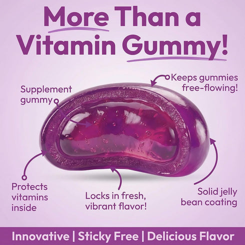 Gummies Immune 120 Human Beanz Multivitamin Jelly Bean with Zinc for Men and Women, Support Dietary Supplements