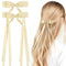 VOBOBE 2PCS Hair Bows for Women and Girls, Gold Tassel Ribbon Bowknot Hair Clips Barrettes