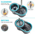 Set, 360 6 JOYMOOP Spin Mop and Bucket with Wash and Wringer Mop Head & Telescopic Handle, Reusable Microfiber Pads