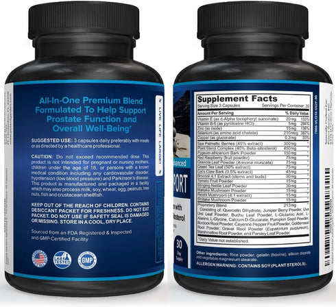 Potent Garden Prostate Support, 33 Herbs Including Beta Sitosterol, Pygeum, Saw Palmetto for Men, 90 Caps