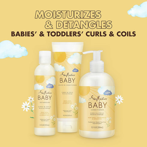 SheaMoisture Baby Leave-In Conditioner for Curly Hair, Raw Shea, Chamomile, and Argan Oil, 10.3 oz