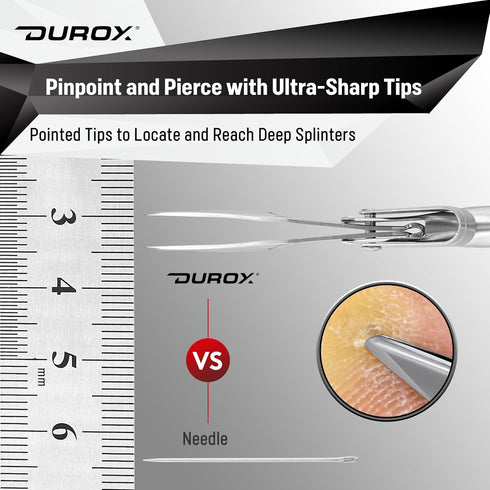DUROX Splinter Tweezers for Removal, Sharp Pointy Tip for Wood, Metal, Cactus Splinters, Foldable EDC Tool