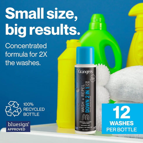 Grangers Down Care Kit with Wash + Repel for Down 2 In 1 (10 oz) and 3 Reusable Dry Balls To Restore Down Loft"