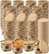Ninehaoou 100 Pcs 8 oz Paper Soup Containers with Lids Disposable Kraft Paper