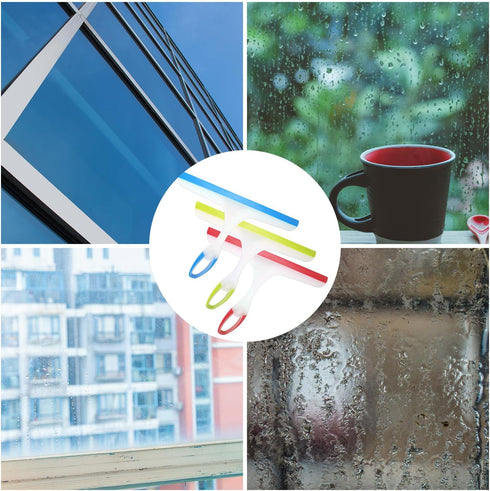 3pcs Shower Squeegee for Glass Doors - Bathroom Window Cleaning Squeegee for Mirrors