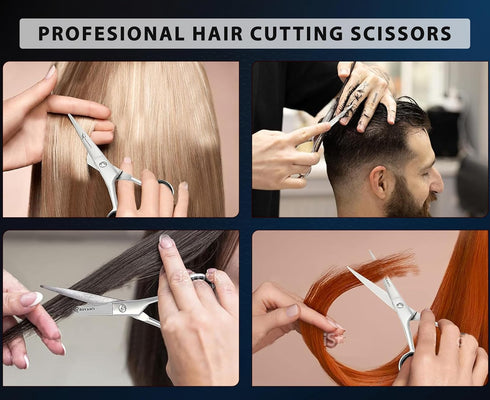 Ruvanti Hair Cutting Scissors - Professional Barber Shears for Salon & Home Use, Sharp Stainless Steel Blades