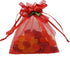 50pcs Sheer Organza Favor Bags - 3.8x4.8'' Gift Bags for Wedding Samples Display, Drawstring (Hot Red)