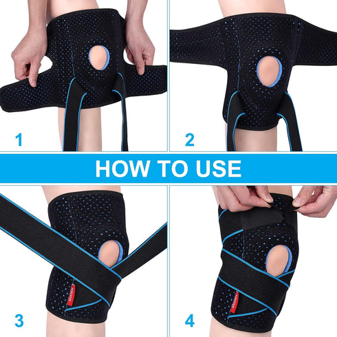 SIVITICK Knee Brace Support for Women & Men Plus Size with Side Stabilizers & Patella Gel Pad for Knee Pain Relief