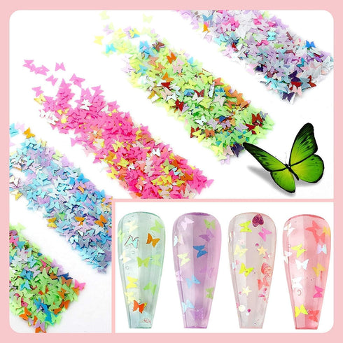 Makartt Nail Decoration Set, 4 Boxes Glitter Sequins & Rhinestones for Nail Art, DIY Decoration Accessories Kit