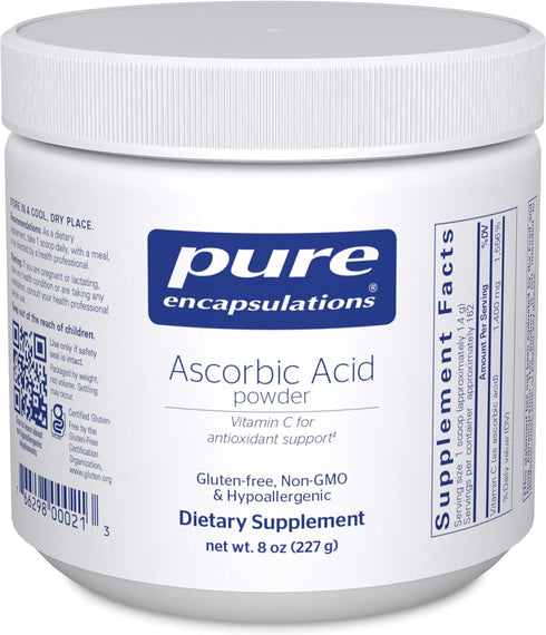 Pure Encapsulations Ascorbic Acid Powder | Hypoallergenic Vitamin C Supplement | 8 Ounces