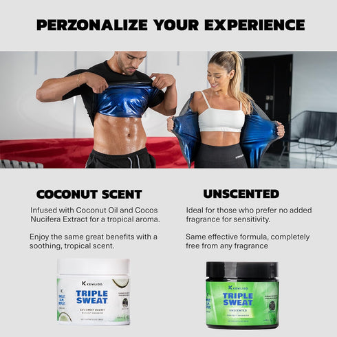 Kewlioo Triple Sweat Enhancing Cream for Workouts, Hot Sweat Cream for Arms, Belly, & Waist, Pre-Workout Slimming Gel