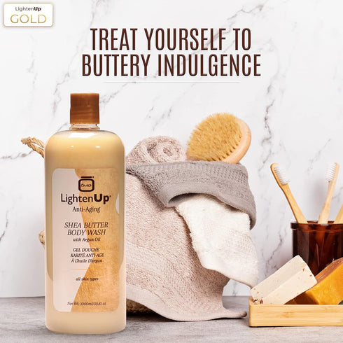 Omic LightenUp Anti-Aging Body Wash - 33.8 fl oz / 1000ml, Bright and Soften Skin with Argan Oil