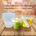 Qinsihwn 50 Pack 8 OZ Disposable Plastic Cups with Lids,Clear Portion Cups with Flat Lids,Disposable Clear Ice Cream