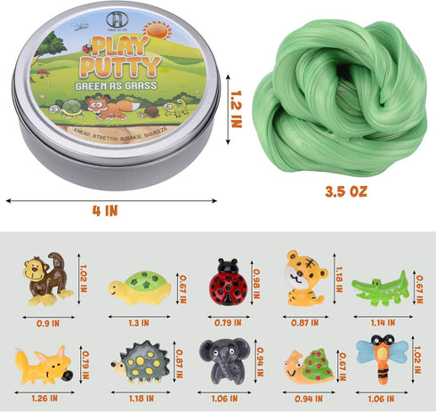 Inner-Active Play Putty Therapy Putty for Kids with Charms Green as Grass Theraputty Medium Resistance, Increase fine