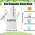 Kids Disposable Gloves - 100pcs Small Plastic Gloves PE Clear Durable Work Gloves for Cleaning Cooking Garden Craft, for 3-12 Years