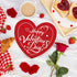 LOVSME 40Pcs Valentine's Day Paper Plates, Heart Party Disposable Dinnerware Plates and Napkins, Happy Valentines Day