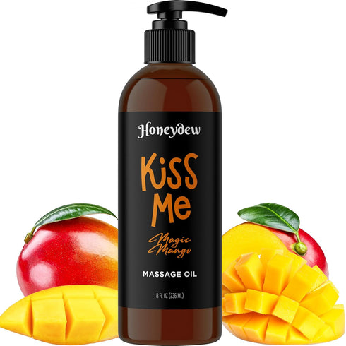 Mango Sensual Massage Oil for Couples - Alluring Tropical Full Body Massage Oil with Sweet Almond, Vegan Non-Staining