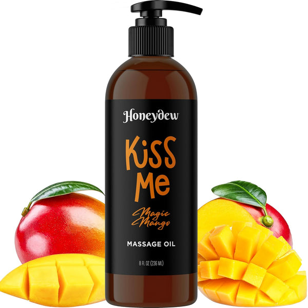 Mango Sensual Massage Oil for Couples - Alluring Tropical Full Body Massage Oil with Sweet Almond, Vegan Non-Staining