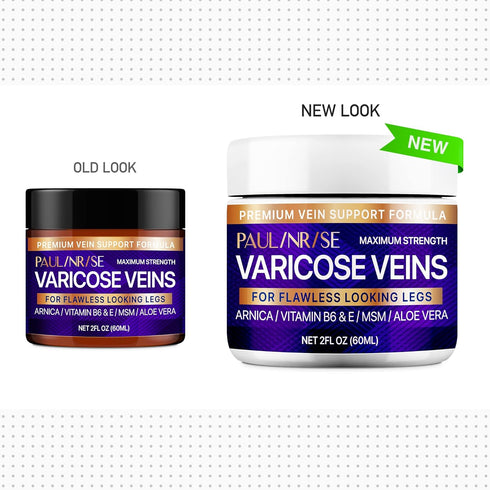Varicose Vein Cream for Legs - Improves Blood Circulation, Reduces Spider Veins and Heaviness, 2 Oz