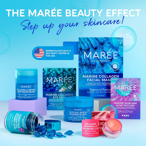 MAREE Deep Hair Mask & Conditioner - Hydrating Coconut Oil & Keratin Hair Mask, Biotin & Collagen Moisturizing